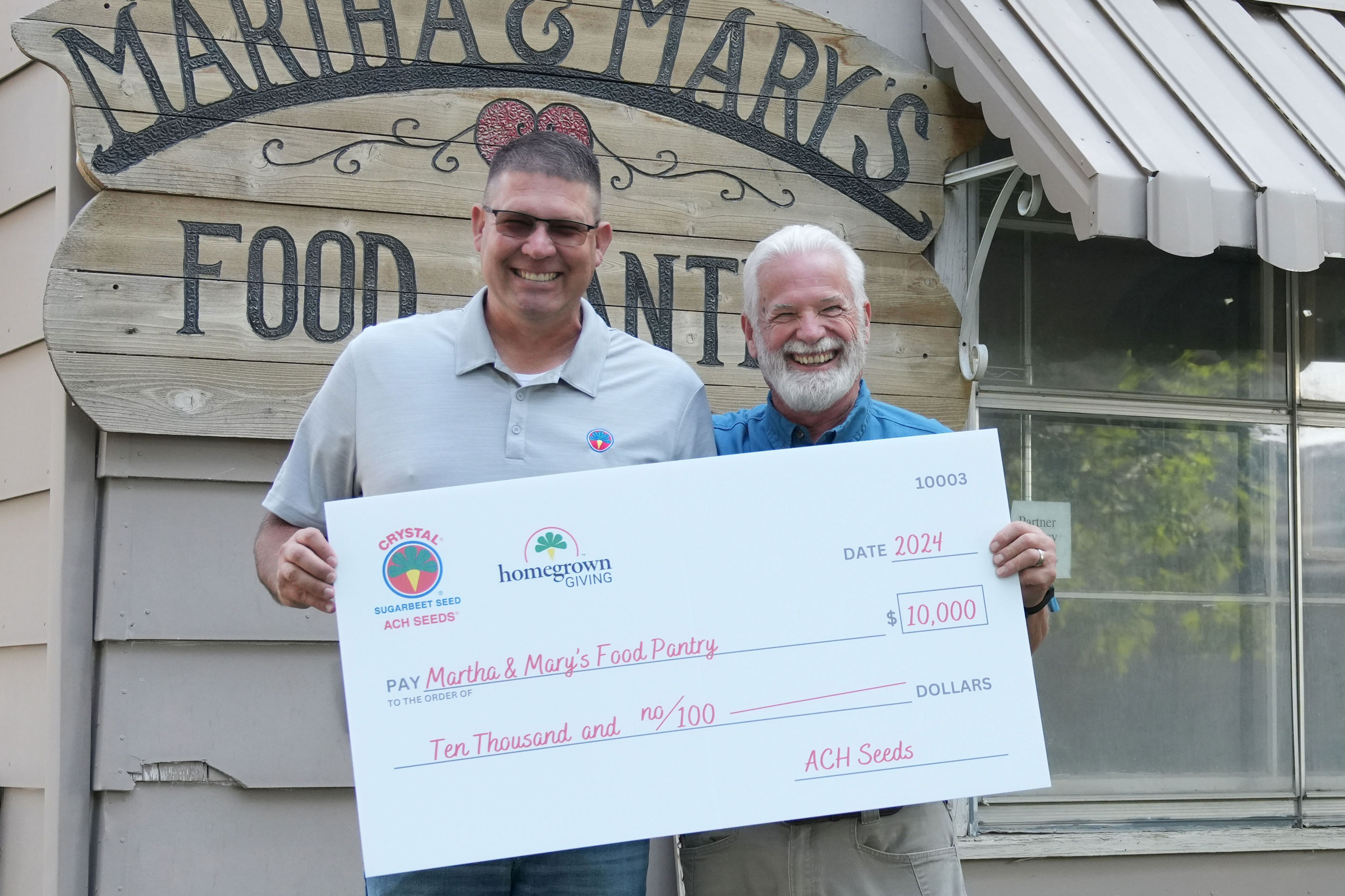 martha & mary's food pantry receiving their check